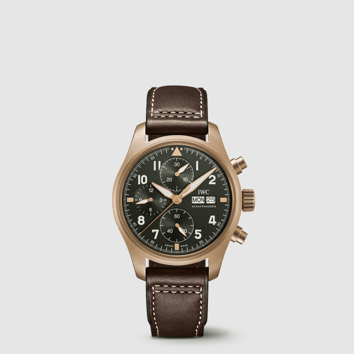 IWC 파일럿 워치 크로노그래프 스핏파이어 골드&카키