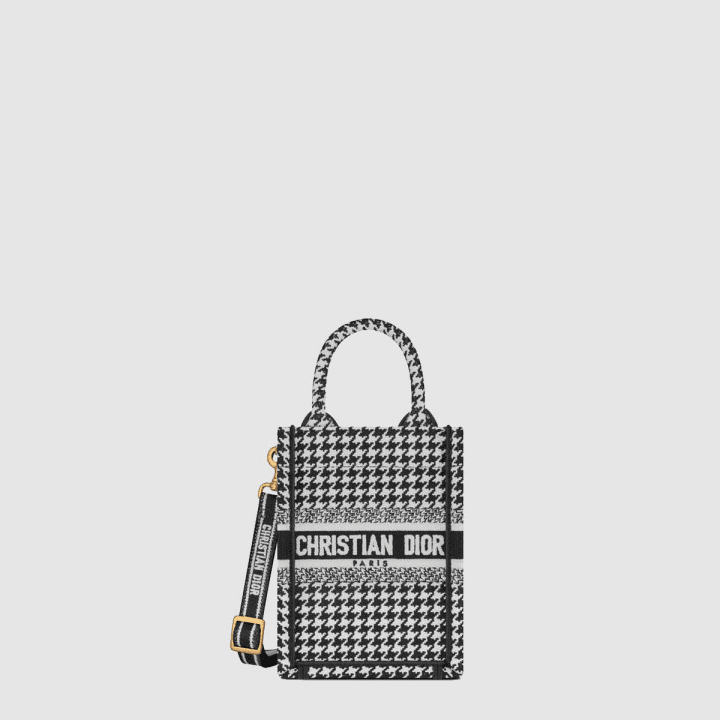 디올 북 토트 폰백 블랙 & 화이트 하운즈투스