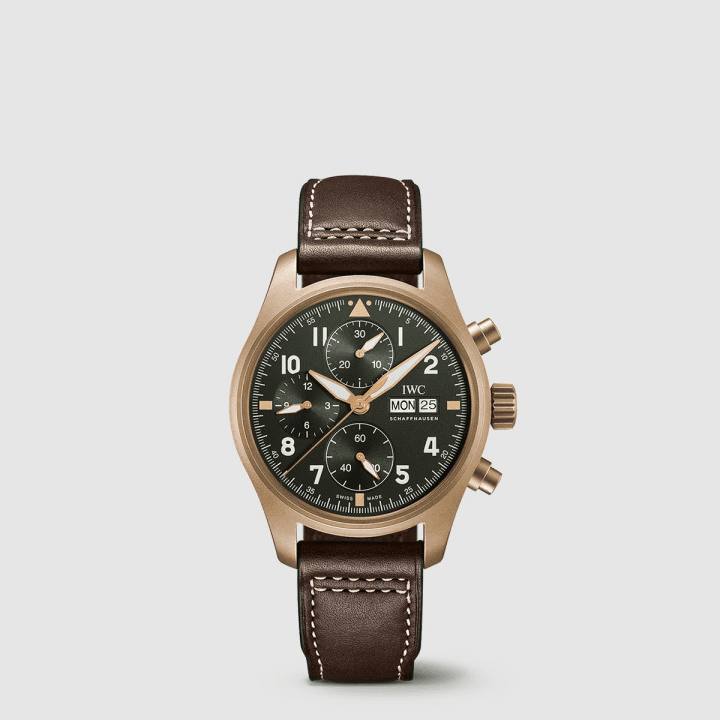 IWC 파일럿 워치 크로노그래프 스핏파이어 골드&카키