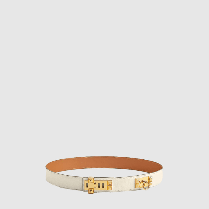에르메스 오렌지 베이지 밸런스 톤 컬러웨이 Collier de Chien 벨트