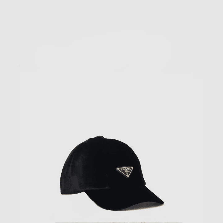 프라다 벨벳 블랙 베이스볼 캡