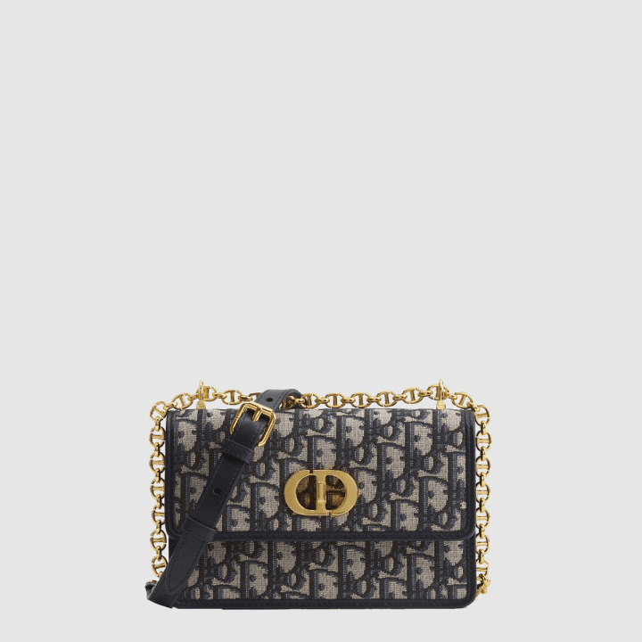 디올 Miss Caro 미니 백 블루 Dior Oblique 자카드