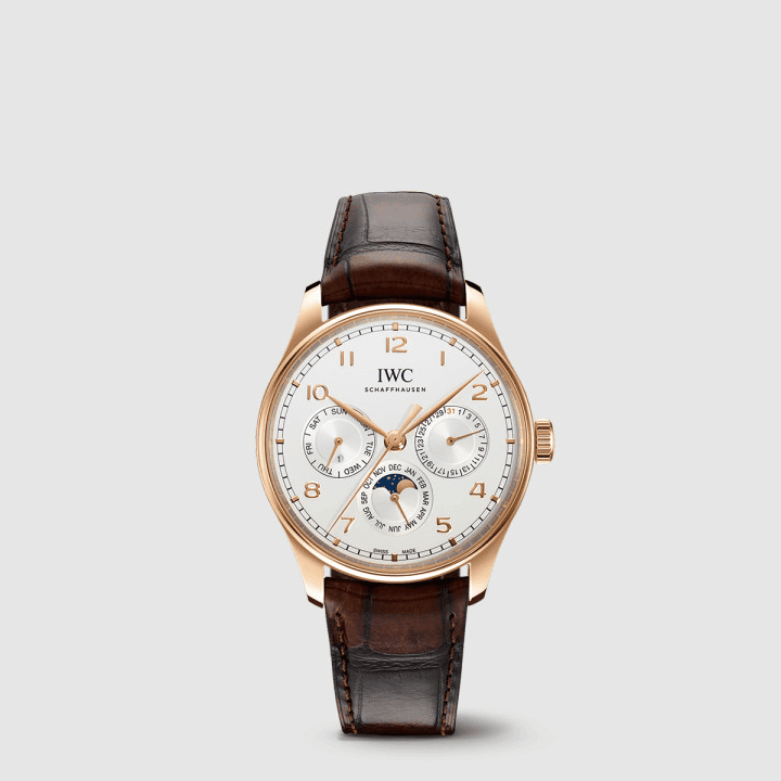IWC 포르투기저 퍼페추얼 캘린더 브라운&로즈골드