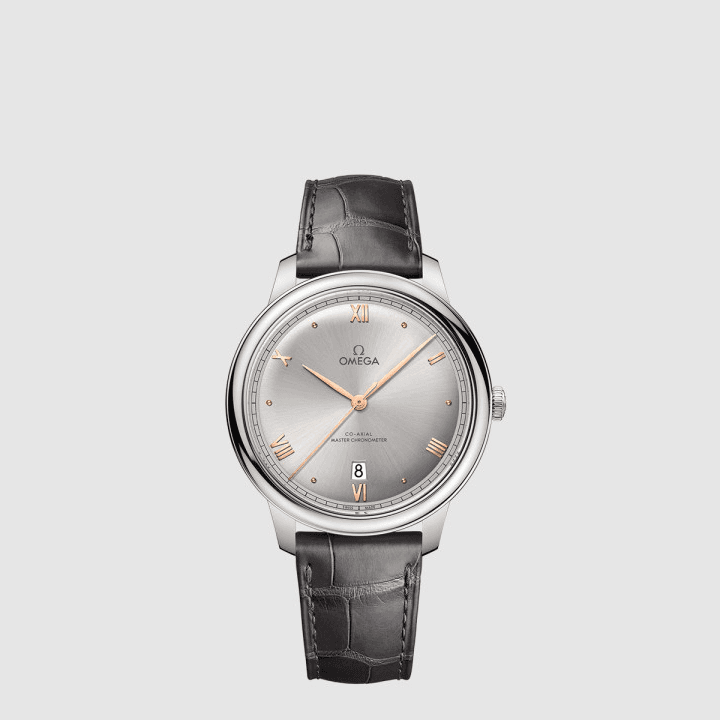 오메가 드 빌 프레스티지 코 액시얼 마스터 크로노미터 40 mm 차콜&실버