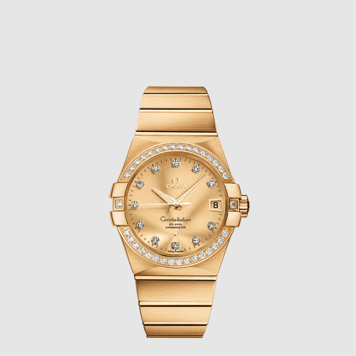 오메가 컨스텔레이션 코‑액시얼 마스터 크로노미터 39MM 옐로우 골드 다이아몬드