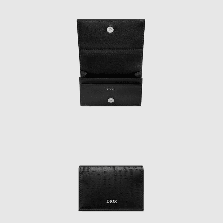 디올 비즈니스 카드 지갑 블랙 디올 오블리크 갤럭시 가죽