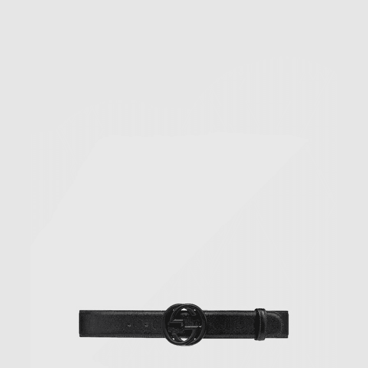 구찌 블랙 차콜 딥 톤 V BAC3BA93 컬러웨이 인터로킹 G 버클 벨트 774153