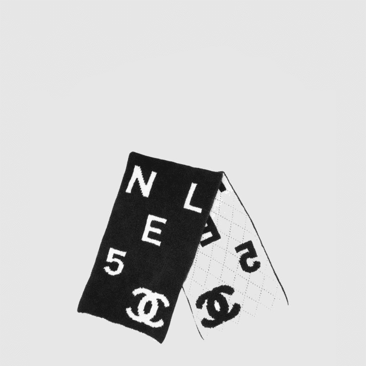 샤넬 블랙&화이트 스카프