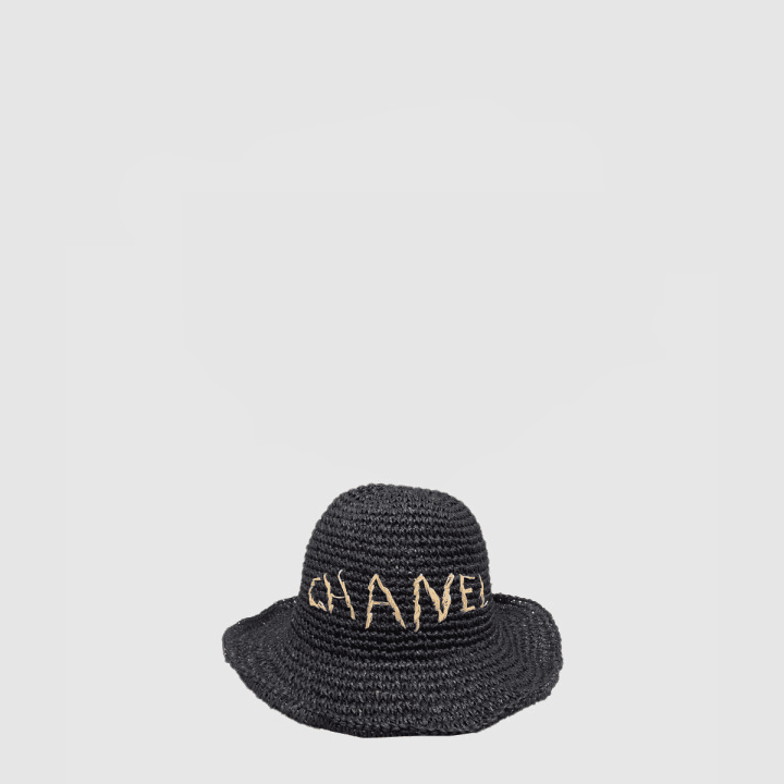 샤넬 밀짚모자 블랙 선캡