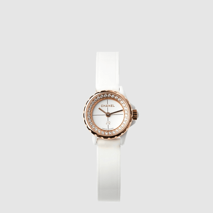 샤넬 J12·XS 시계, 19mm 화이트&골드