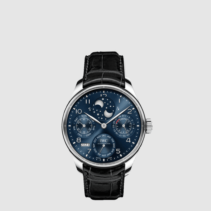 IWC 포르투기저 퍼페추얼 캘린더 블랙&블루