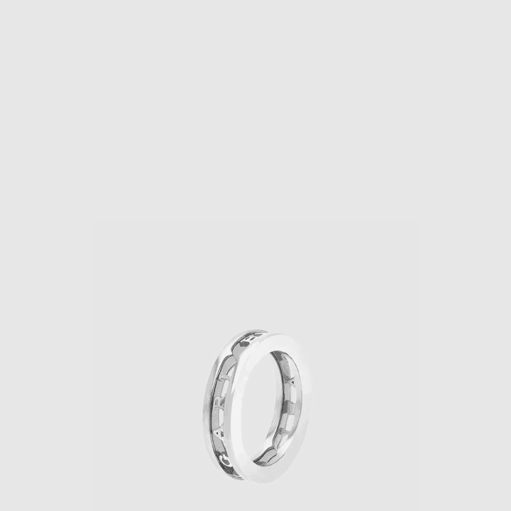 불가리 비제로원 원밴드 링 18K 화이트 골드