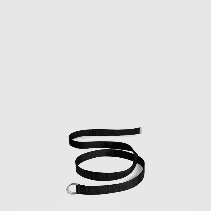 발렌시아가 블랙 그레이 딥 톤 피니시 D RING 벨트 703137